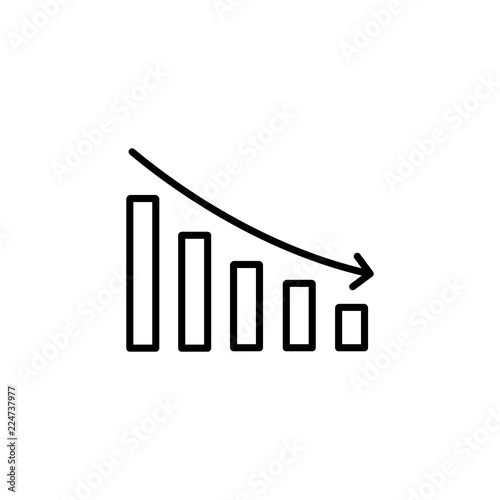 recession decrease chart line black icon