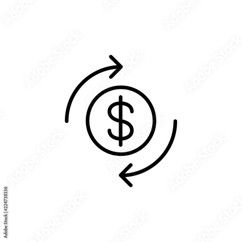 money transfering symbol line black icon