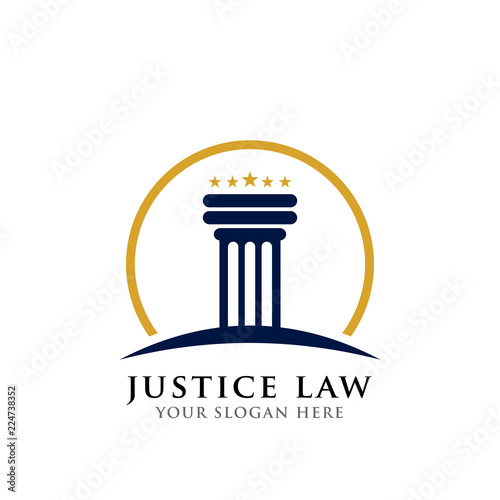 pillar logo design template. justice law and attorney logo design template