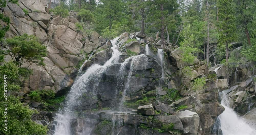 Slow motion Yosemite waterfalls in Spring