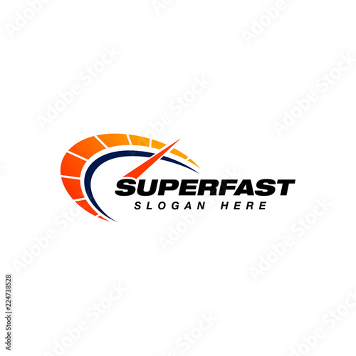 speed indicator vector logo design. speedometer symbol design template