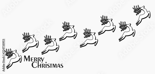 Merry Christmas - Grußkarte mit Rentieren