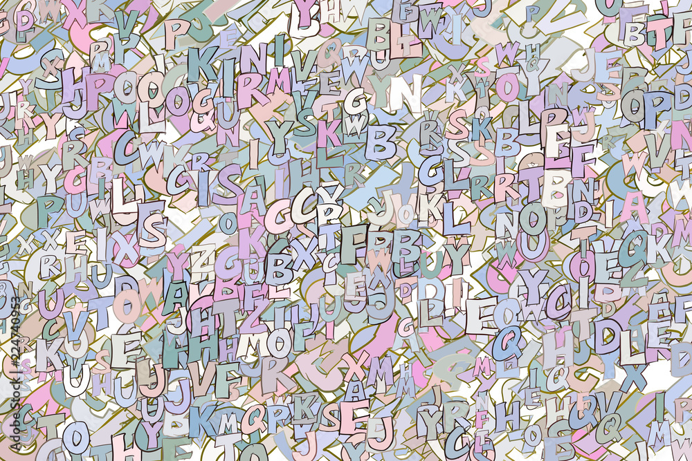 Abstract background with alphabets letters. Web, repeat, cover & drawing.
