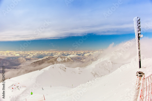 Snow-capped Caucasus mountains