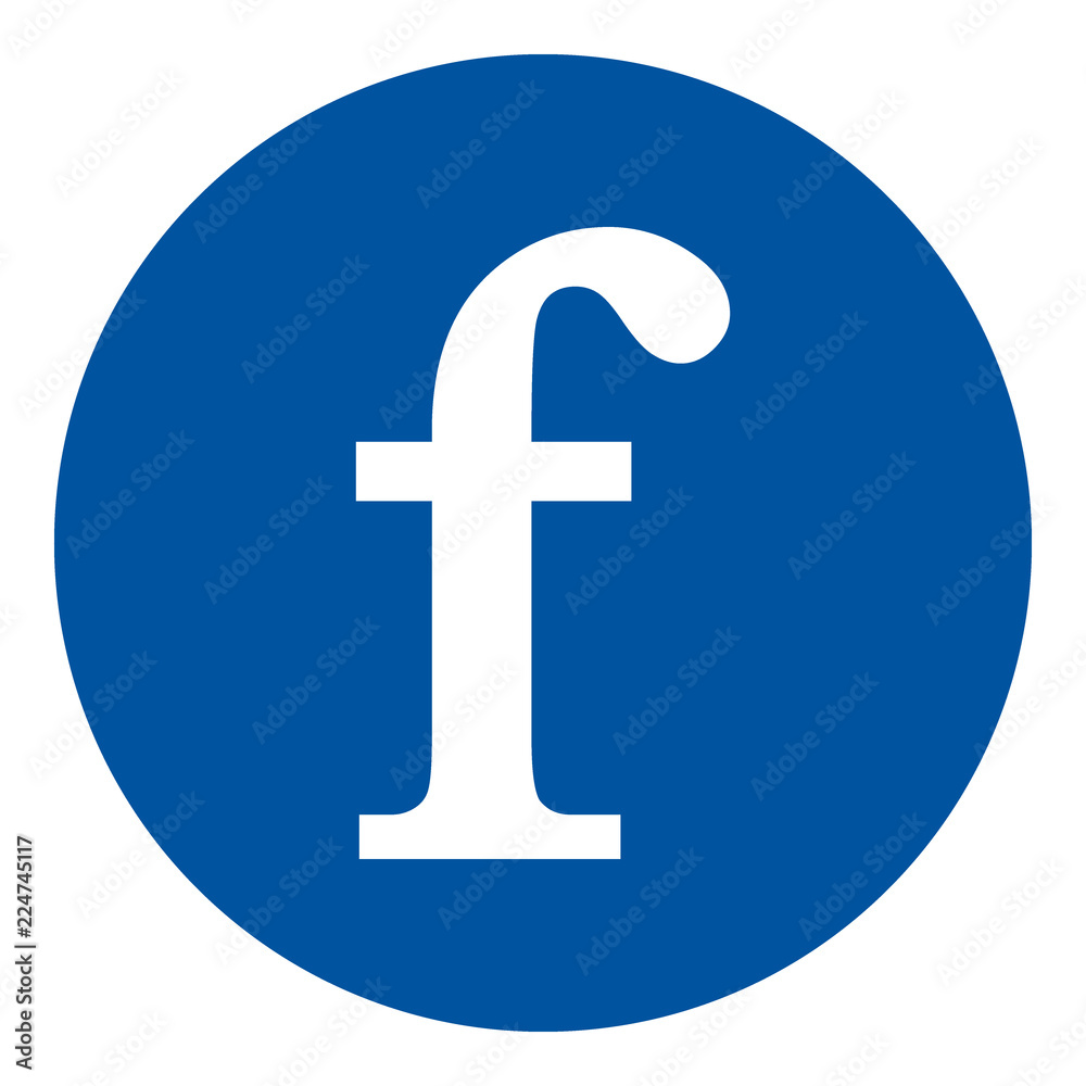 F letter icon on white. F letter icon on white.
