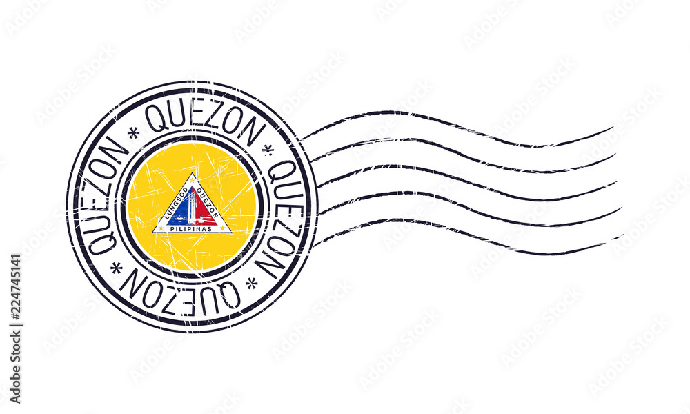 Fototapeta premium Quezon city grunge postal rubber stamp