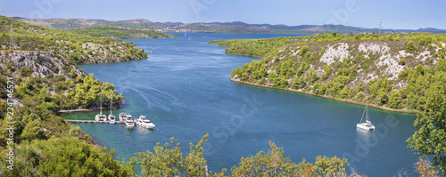 Croatia - The panorama the bay of Skradin ending Krka river in Croatia.