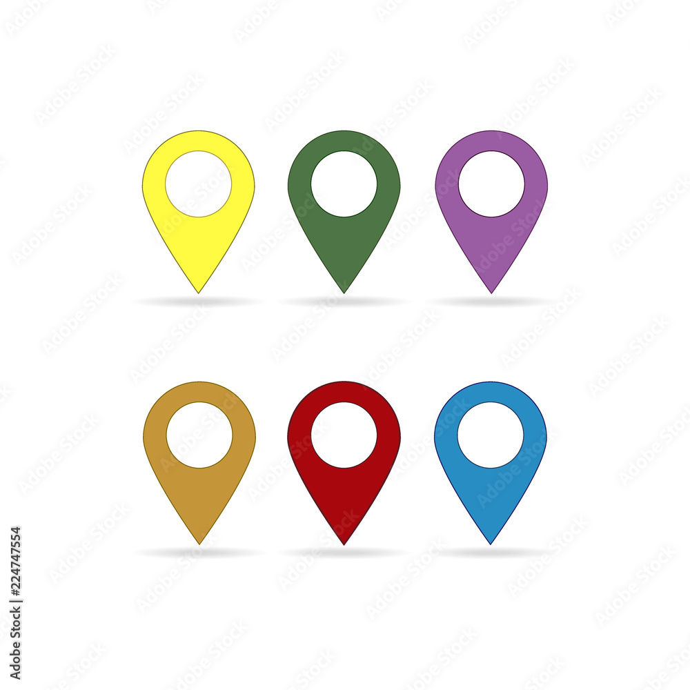 Set of map pointer vector icon Set of map pointer vector icon