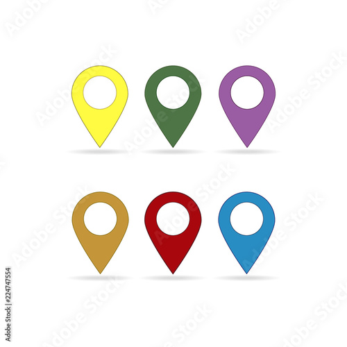 Set of map pointer vector icon