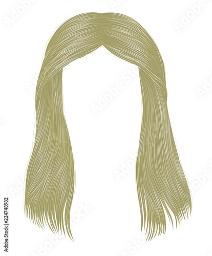 trendy woman long hairs blond colors .  beauty fashion .  realistic  graphic 3d