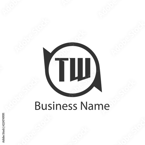 Initial Letter TW Logo Template Design