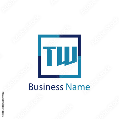 Initial Letter TW Logo Template Design