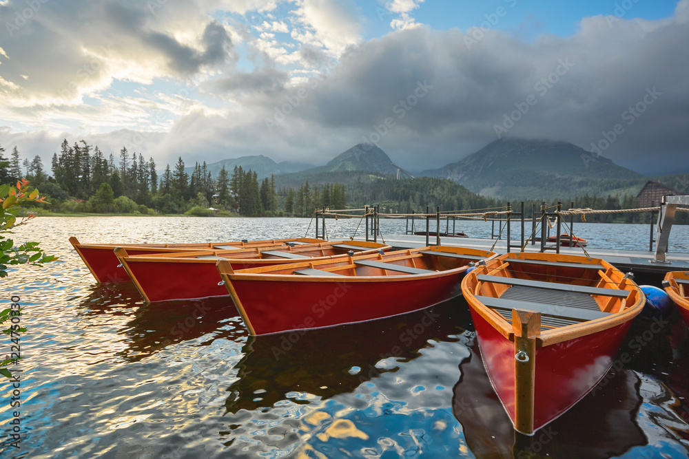 Mountain Lake in High Tatras. Strbske Pleso, Slovakia, Europe. Mountain Lake in High Tatras. Strbske Pleso, Slovakia, Europe.