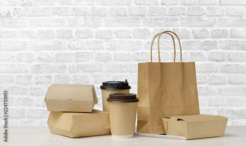 Fotografie Fast food and drink packaging.