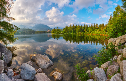 Mountain lake in Slovakia. Strbske Pleso. Europe photo