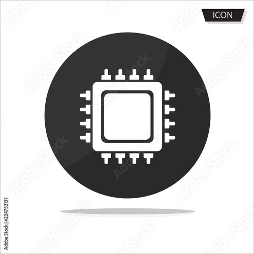 CPU icon vector, central processing unit icon vector isolated on white background.