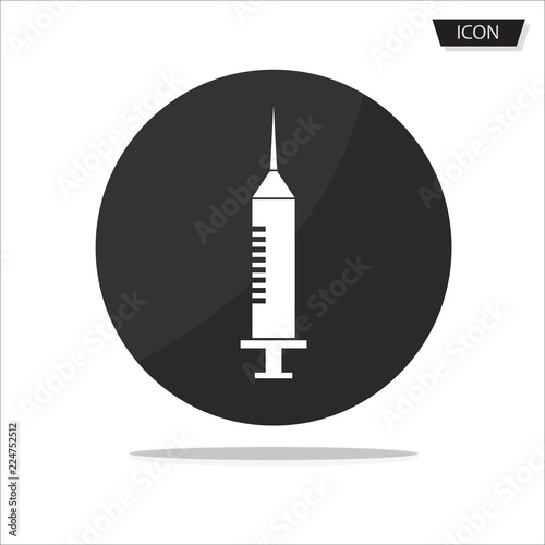 hypodermic syringe icon vector isolated on white background.