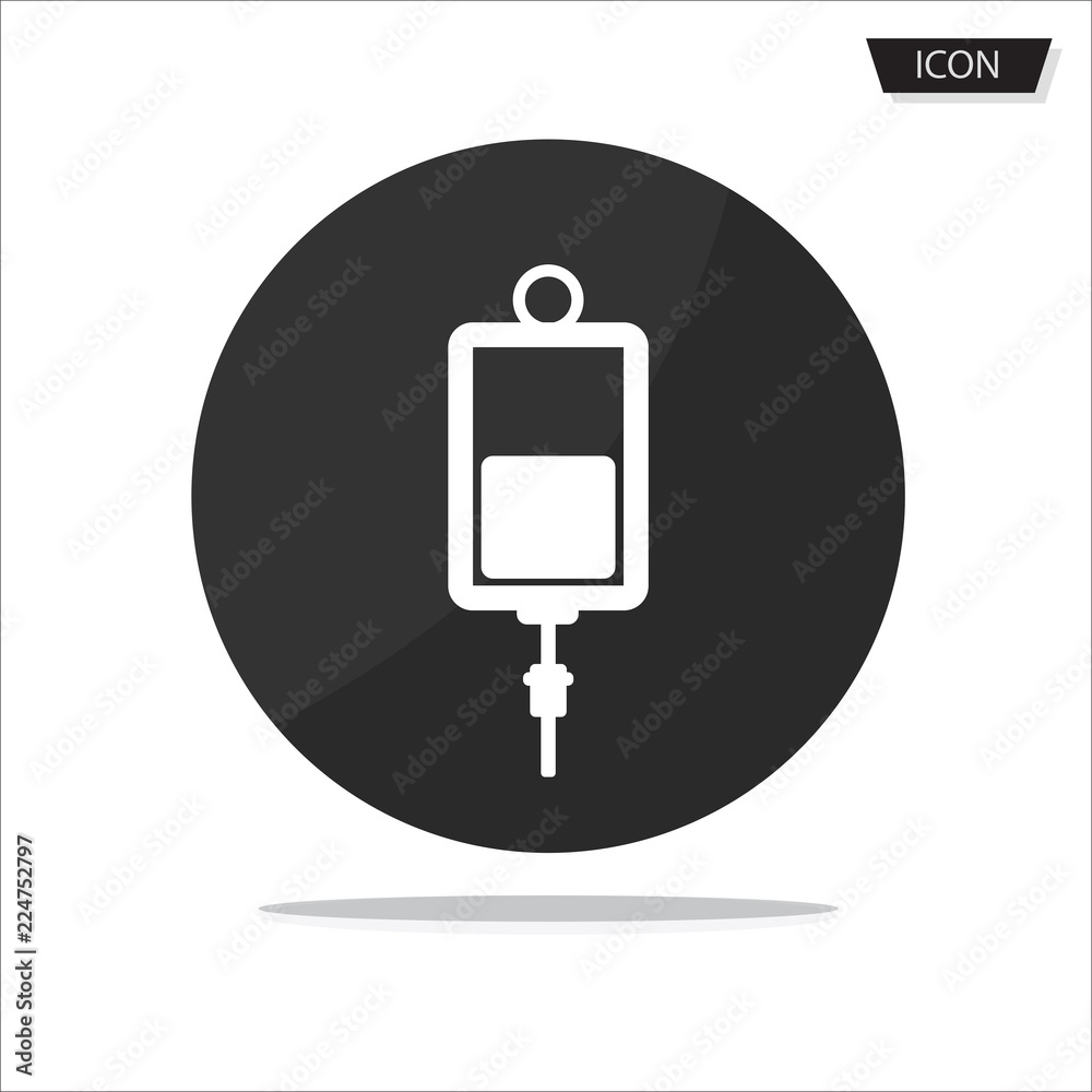 IV bag icon vector isolated on white background. IV bag icon vector isolated on white background.