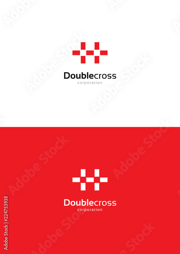 Double cross logo teamplate.