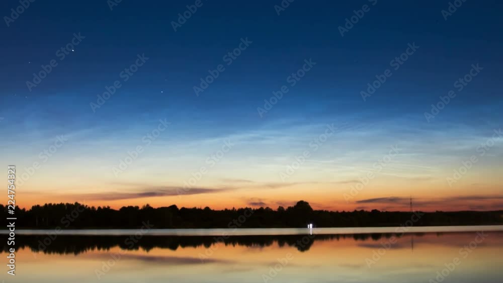 Noctilucent clouds, time lapse Noctilucent clouds, time lapse