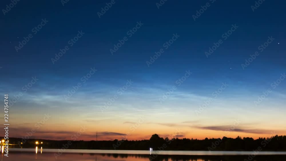 Noctilucent clouds, time lapse
