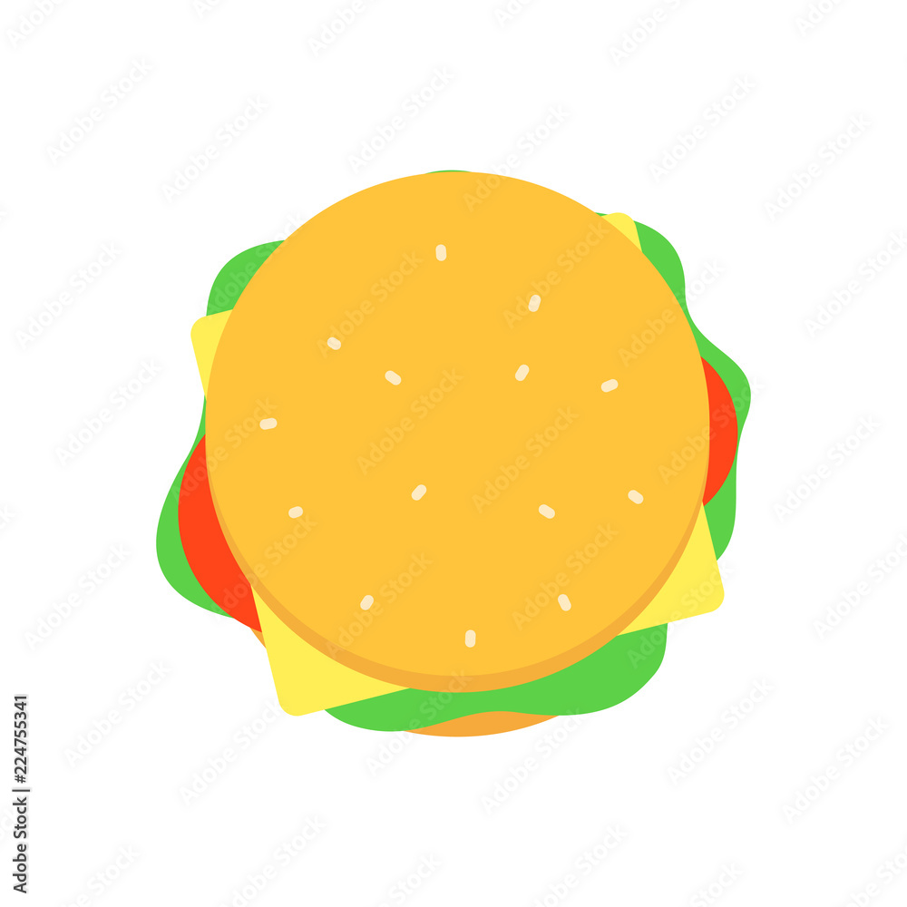 Burger top view