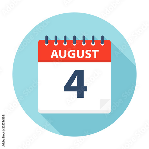 Free Download August 4 - Calendar Icon - GFXLoad