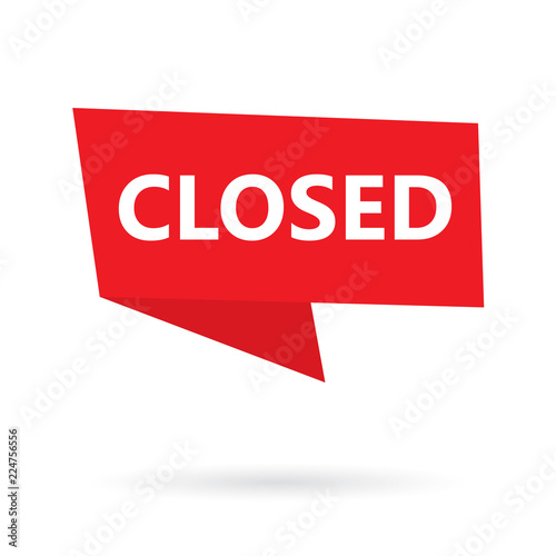 closed word on a speach bubble- vector illustration