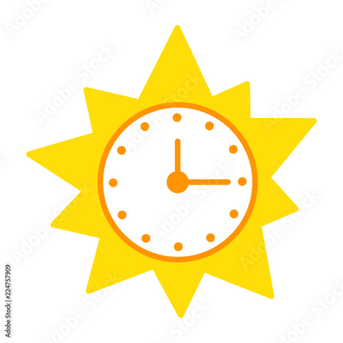 clock in sun shape