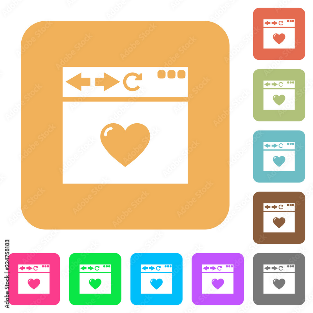 Browser favorite rounded square flat icons Browser favorite rounded square flat icons