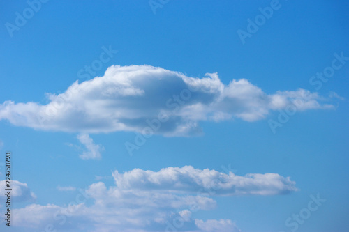 Natural beauty white clouds with clear blue sky as background.