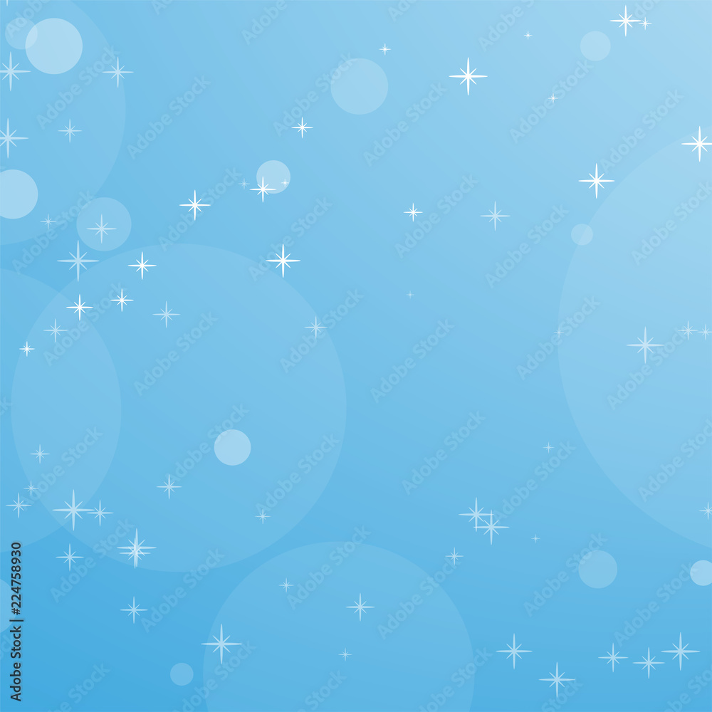 Color abstract background of blue sky with bokeh and stars. Simple flat vector illustration. Color abstract background of blue sky with bokeh and stars. Simple flat vector illustration.