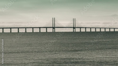 View of Oresunds bridge, the bridge connecting Sweden and Denmark. photo