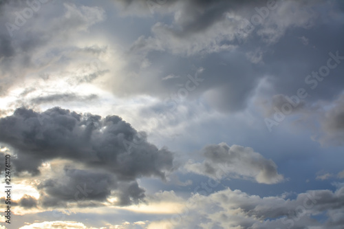 Clouds before a thunderstorm over the city.