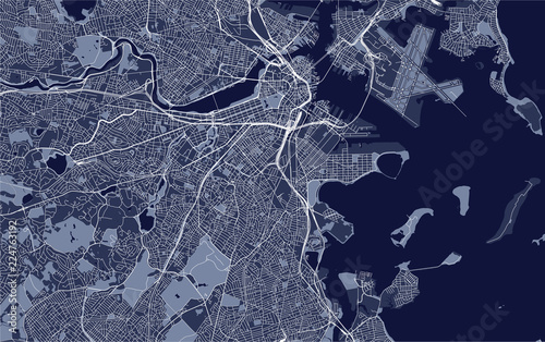 map of the city of Boston, USA photo