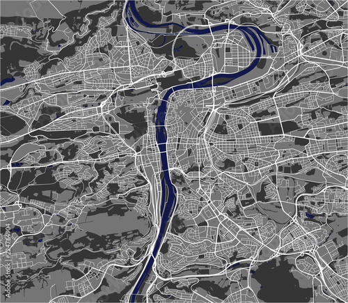 Photo map of the city of Prague, Czech Republic