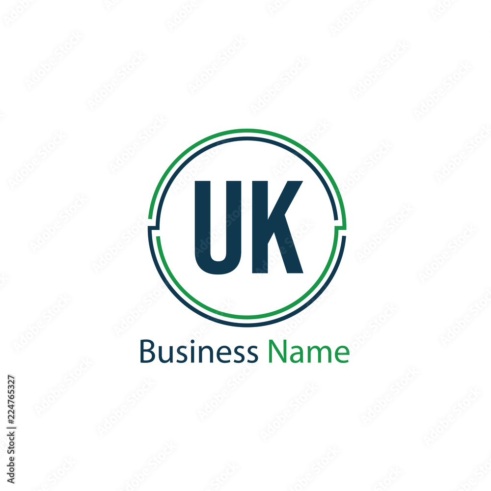Initial Letter UK Logo Template Design