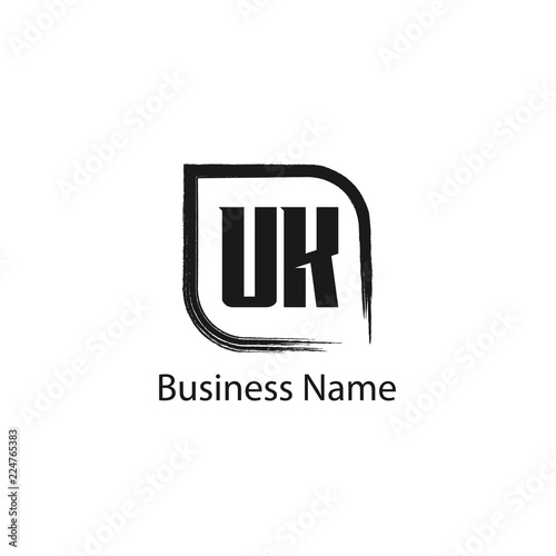 Initial Letter UK Logo Template Design