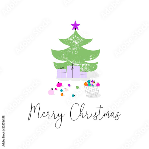 Merry Christmas and Happy New Year cartoon illustration design for greeting card, postcard, apparel, invitation card, canvas, textile, wrapping, gift