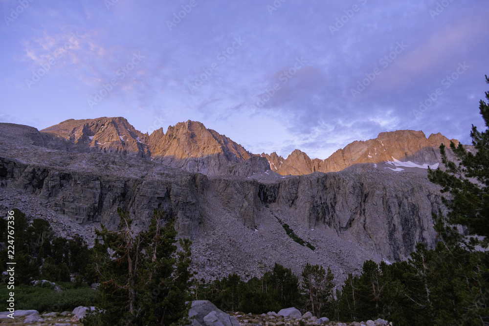 Sunrise on the Trail, above Vidette Meadow, John Muir Trail Sunrise on the Trail, above Vidette Meadow, John Muir Trail