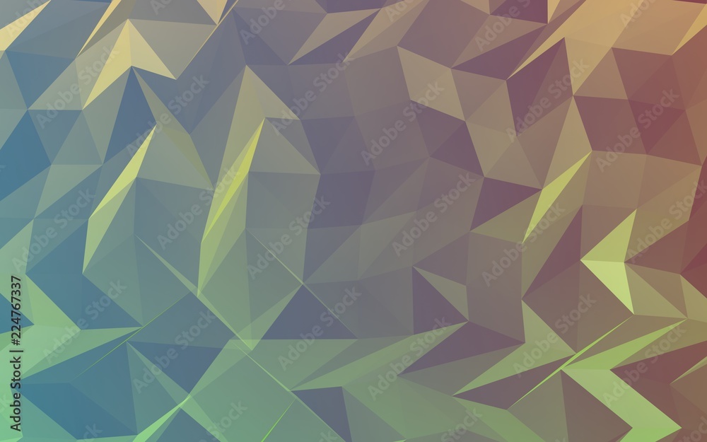 Abstract triangle geometrical green background. Geometric origami style with gradient. 3D illustration