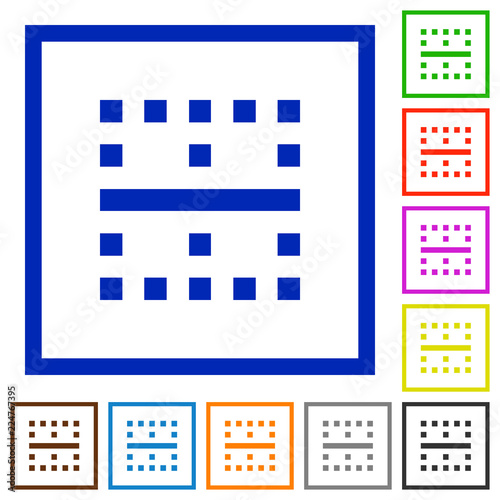 Horizontal border flat framed icons