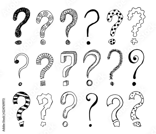 Set of cartoon question marks.