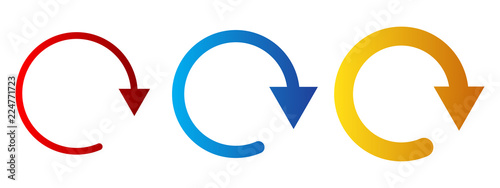 Set of colored circular arrows. Vector illustration.