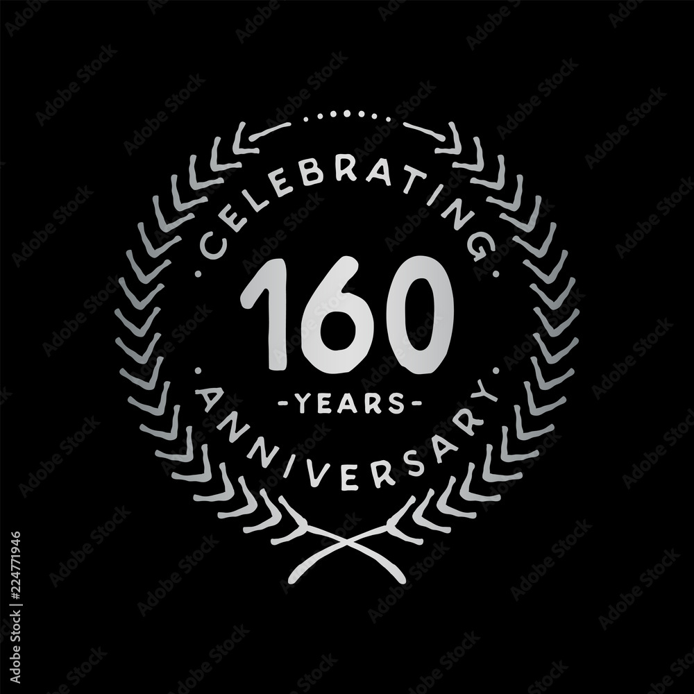160 years design template. 160th vector and illustration