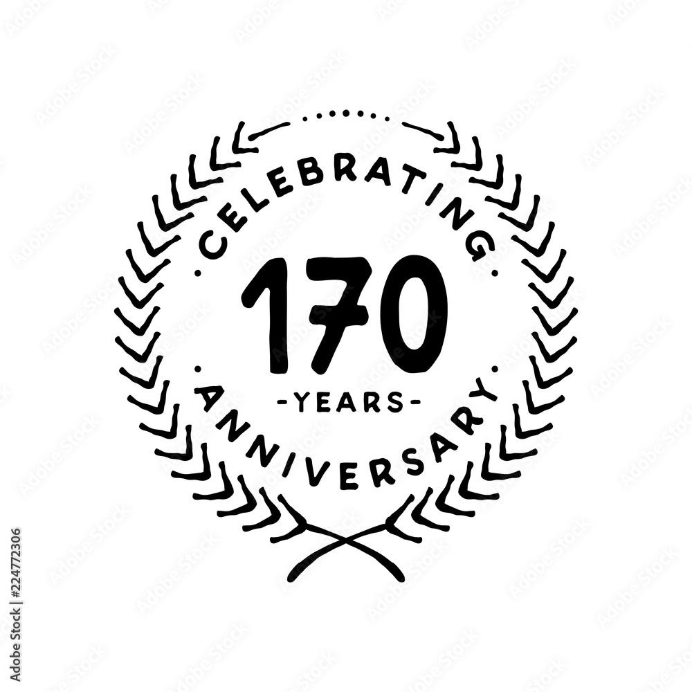 Naklejka premium 170 years design template. 170th vector and illustration