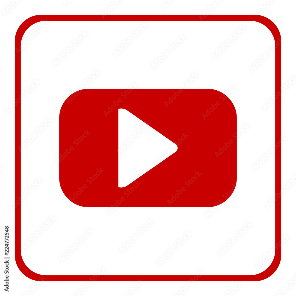Play button on white. Play button on white.