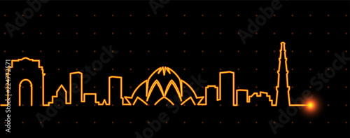 New Delhi Light Streak Skyline