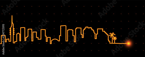 Tel Aviv Light Streak Skyline