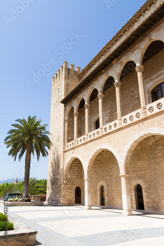 Exterior view Almudaina Palace Palma, Mallorca, Bakeraric Islands Spain.